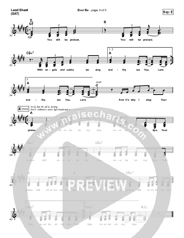 Ever Be Lead Sheet (SAT) (Natalie Grant)