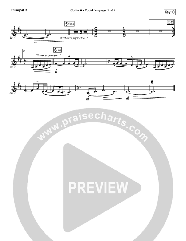 Come As You Are Trumpet 3 (David Crowder)