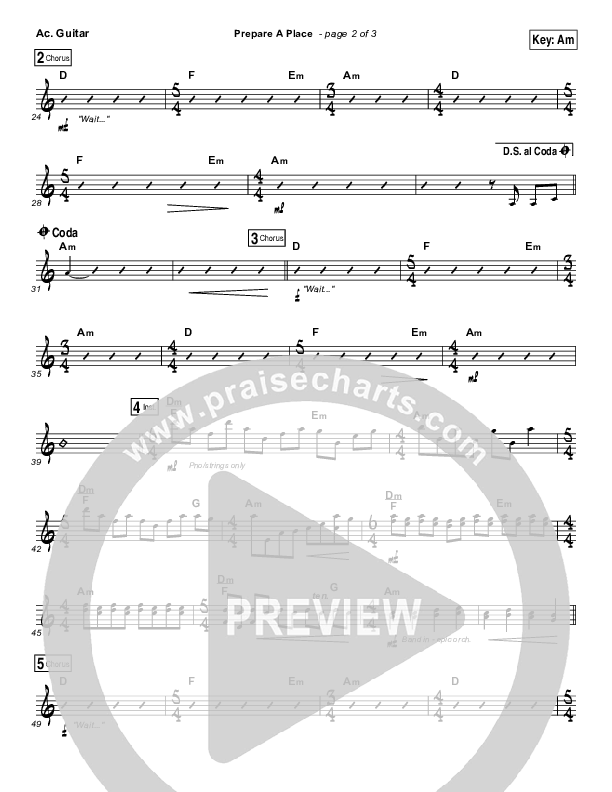 Prepare A Place Acoustic Guitar (Michael W. Smith / Christine Dente)