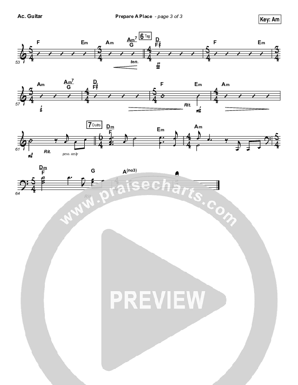 Prepare A Place Acoustic Guitar (Michael W. Smith / Christine Dente)