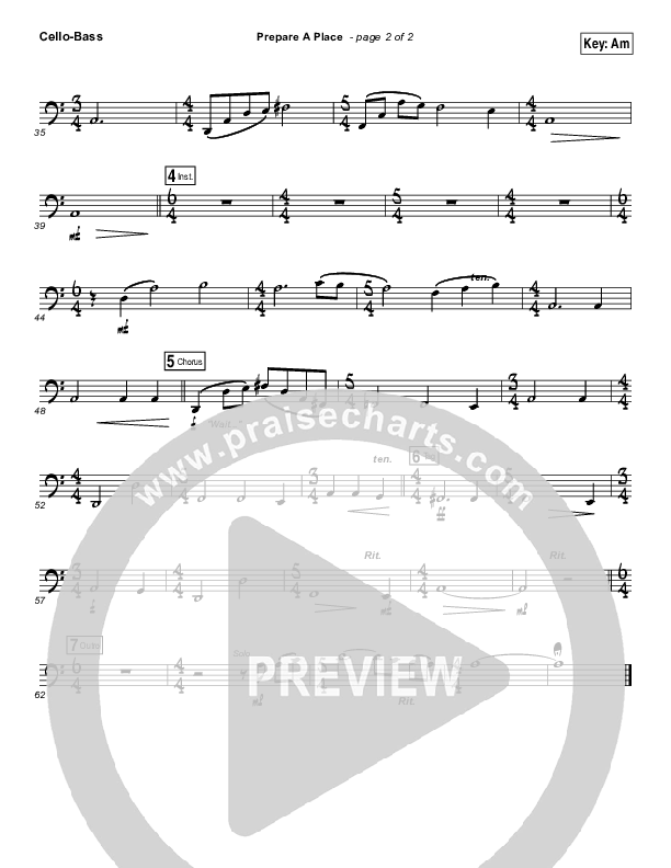 Prepare A Place Cello/Bass (Michael W. Smith / Christine Dente)