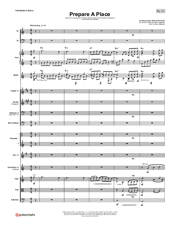 Prepare A Place Conductor's Score (Michael W. Smith / Christine Dente)