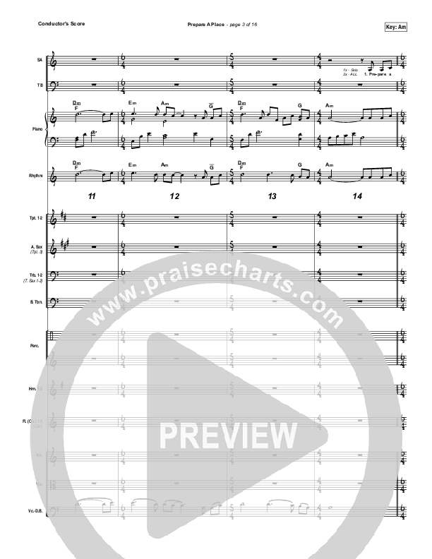Prepare A Place Conductor's Score (Michael W. Smith / Christine Dente)