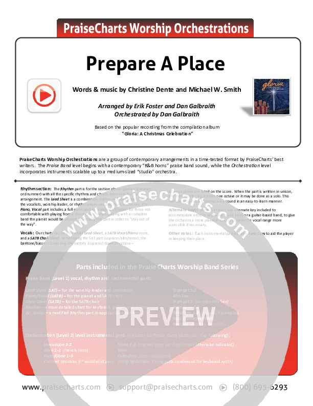 Prepare A Place Cover Sheet (Michael W. Smith / Christine Dente)