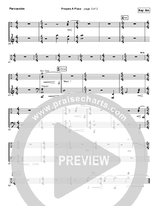 Prepare A Place Percussion (Michael W. Smith / Christine Dente)