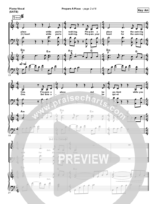 Prepare A Place Piano/Vocal & Lead (Michael W. Smith / Christine Dente)