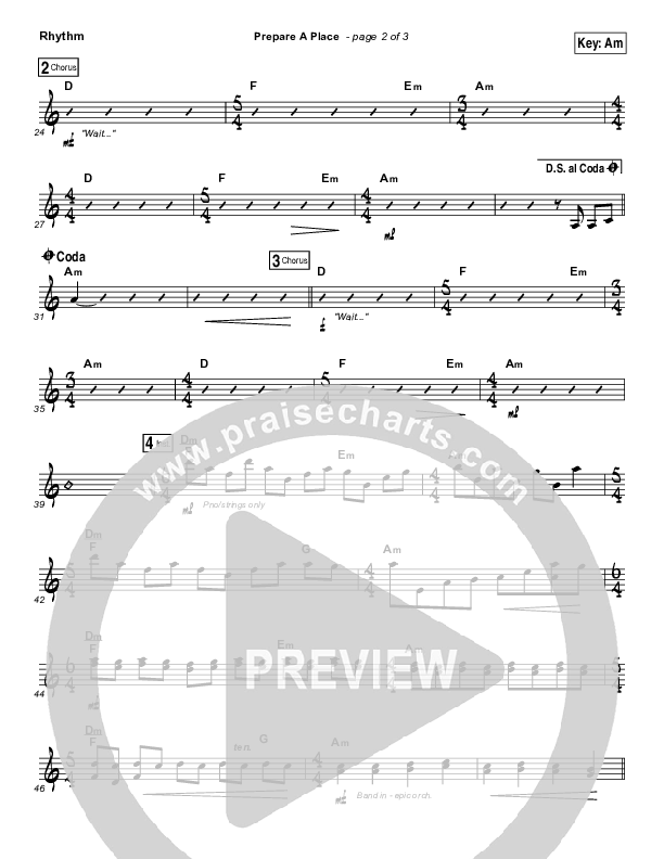 Prepare A Place Rhythm Chart (Michael W. Smith / Christine Dente)