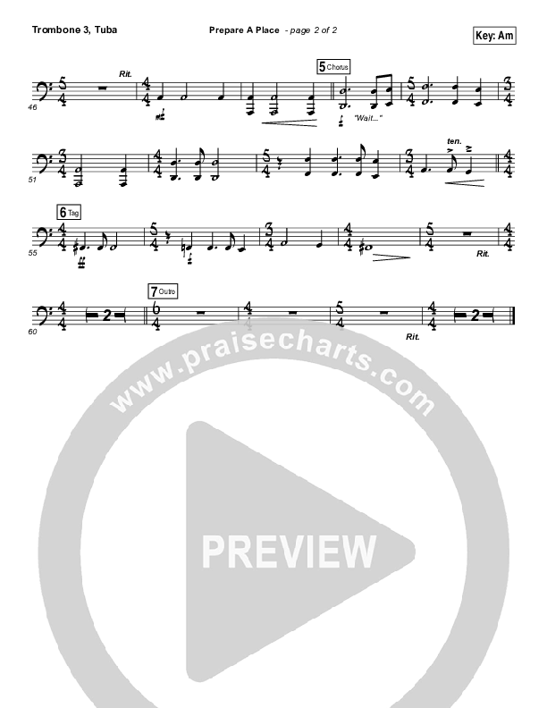 Prepare A Place Trombone 3/Tuba (Michael W. Smith / Christine Dente)