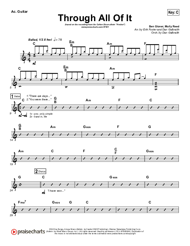 Through All Of It Acoustic Guitar (Colton Dixon)