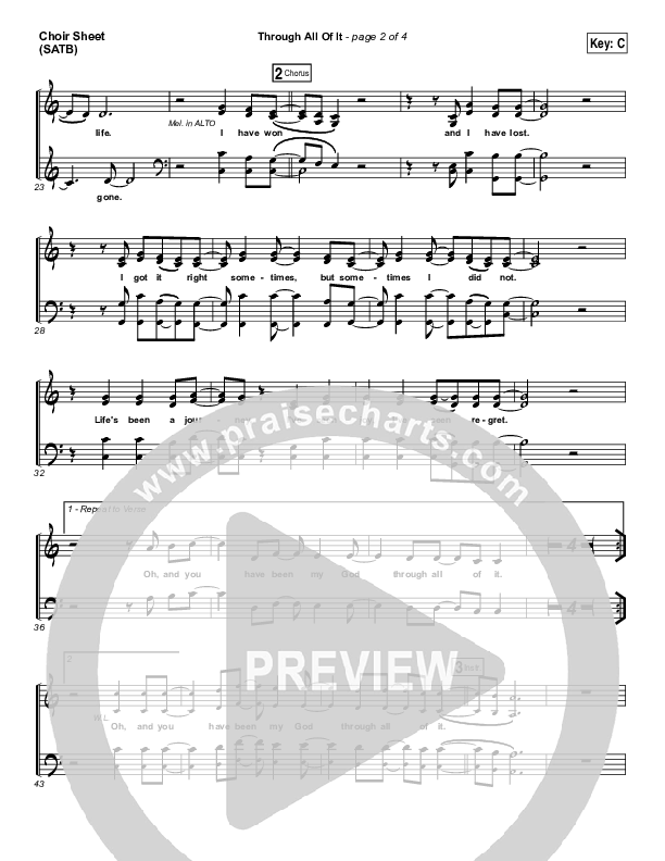 Through All Of It Choir Sheet (SATB) (Colton Dixon)