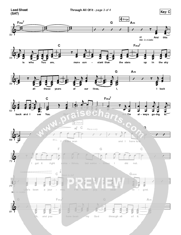 Through All Of It Lead Sheet (SAT) (Colton Dixon)