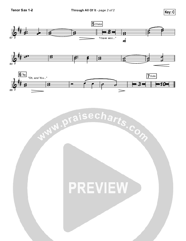 Through All Of It Tenor Sax 1/2 (Colton Dixon)
