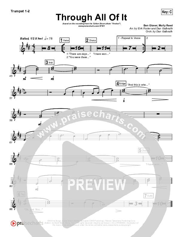 Through All Of It Trumpet 1,2 (Colton Dixon)