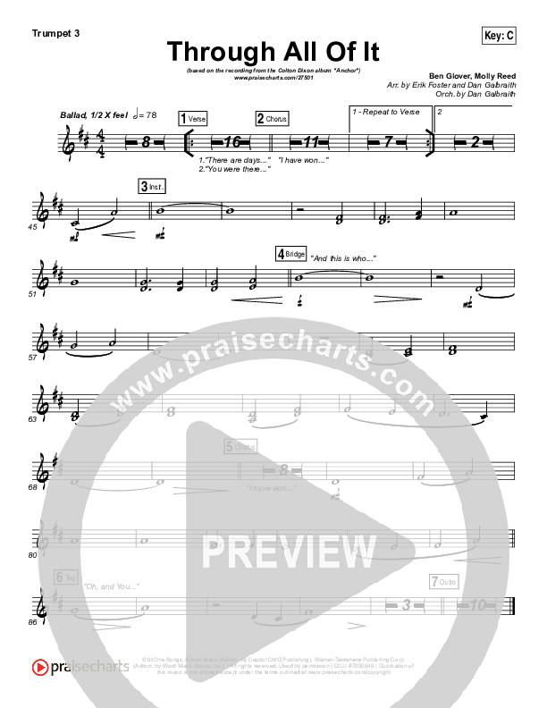 Through All Of It Trumpet 3 (Colton Dixon)