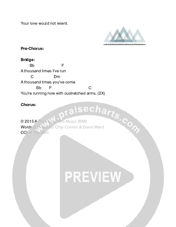 More Of Your Grace Chords & Lyrics (A Thousand Hills Music)