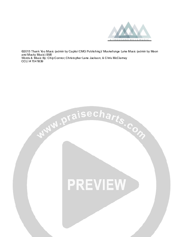 The Moment Chords & Lyrics (Chris McClarney / A Thousand Hills Music)