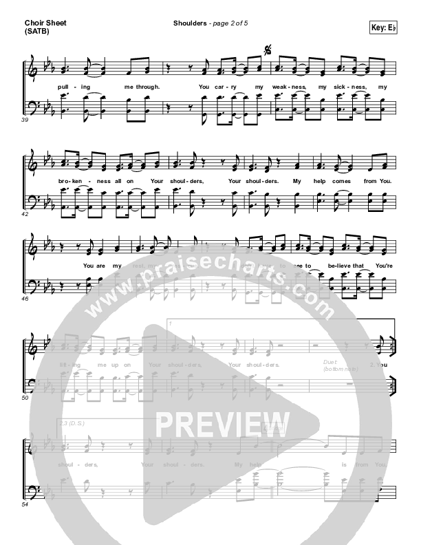Shoulders Choir Sheet (SATB) (for KING & COUNTRY)
