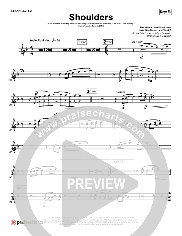 Shoulders Tenor Sax 1/2 (for KING & COUNTRY)