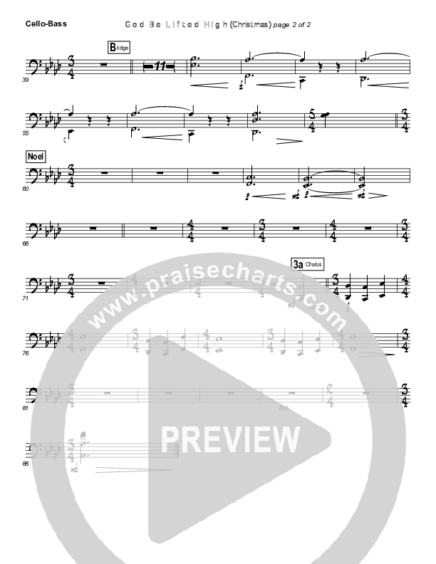 God Be Lifted High (Mary's Song) Cello/Bass (Frank Ralls / Evalina Ralls)