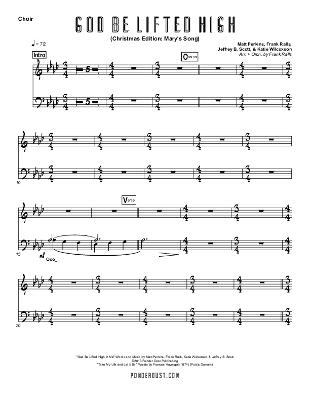 God Be Lifted High (Mary's Song) Choir Sheet (SATB) (Frank Ralls / Evalina Ralls)