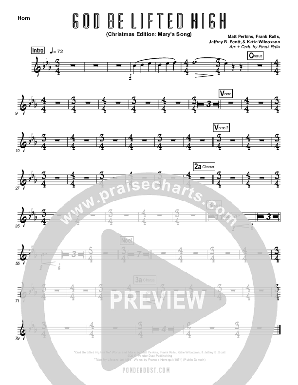 God Be Lifted High (Mary's Song) French Horn (Frank Ralls / Evalina Ralls)