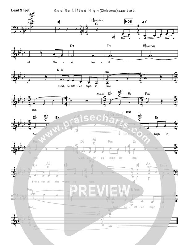 God Be Lifted High (Mary's Song) Lead & Piano (Frank Ralls / Evalina Ralls)