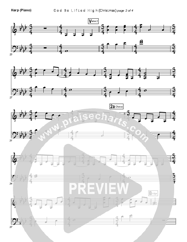 God Be Lifted High (Mary's Song) Piano Sheet (Frank Ralls / Evalina Ralls)