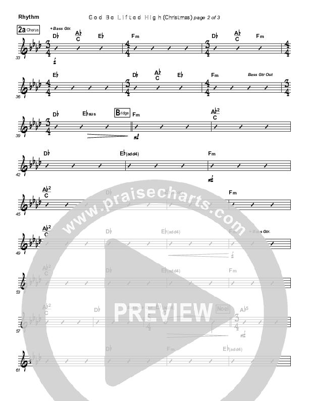 God Be Lifted High (Mary's Song) Rhythm Chart (Frank Ralls / Evalina Ralls)