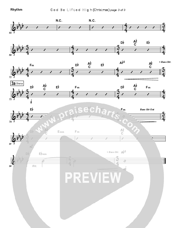 God Be Lifted High (Mary's Song) Rhythm Chart (Frank Ralls / Evalina Ralls)