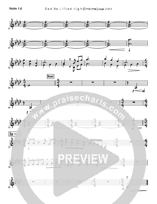 God Be Lifted High (Mary's Song) Violin 1/2 (Frank Ralls / Evalina Ralls)