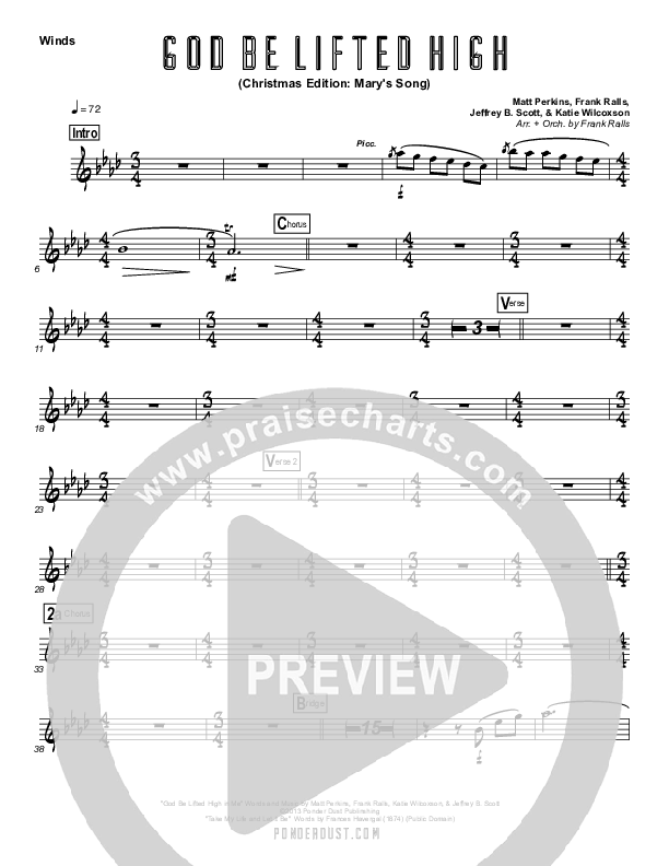 God Be Lifted High (Mary's Song) Winds (Frank Ralls / Evalina Ralls)