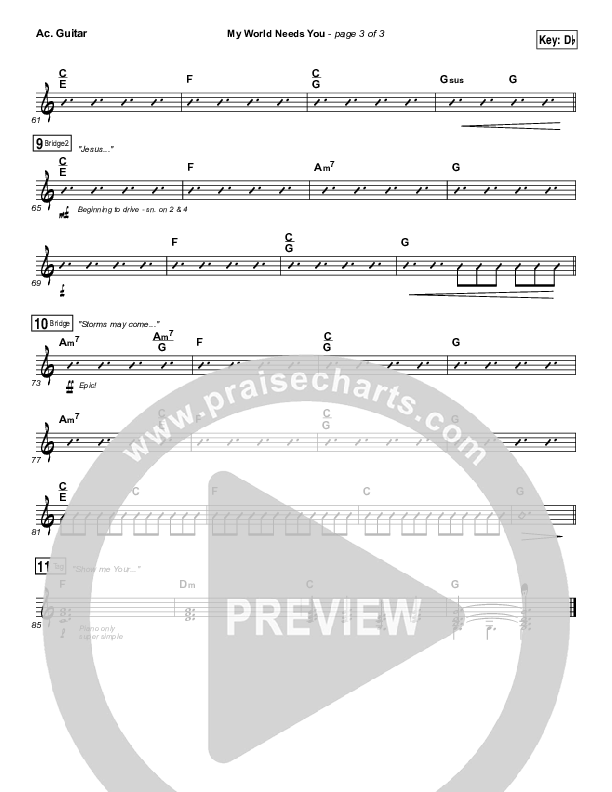 My World Needs You Acoustic Guitar (Kirk Franklin)