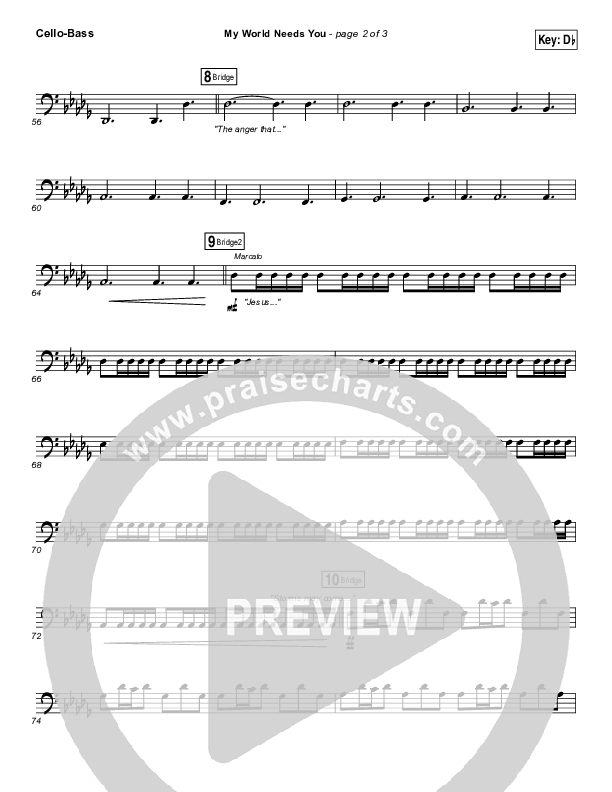 My World Needs You Cello/Bass (Kirk Franklin)