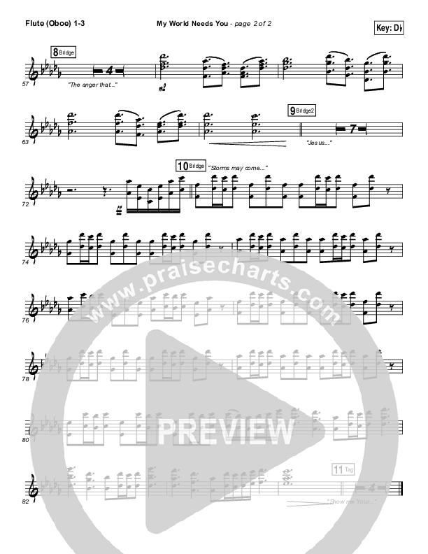 My World Needs You Flute/Oboe 1/2/3 (Kirk Franklin)