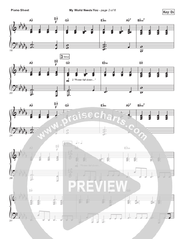 My World Needs You Piano Sheet (Kirk Franklin)