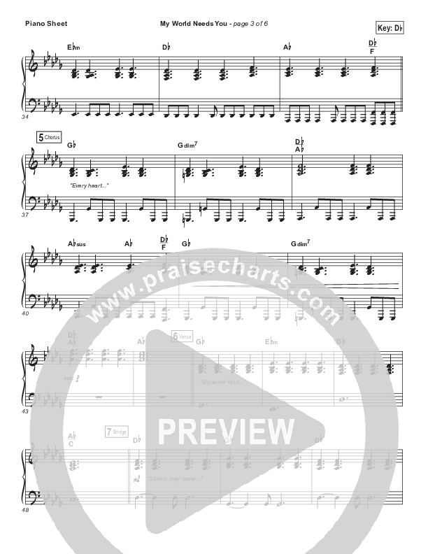 My World Needs You Piano Sheet (Kirk Franklin)