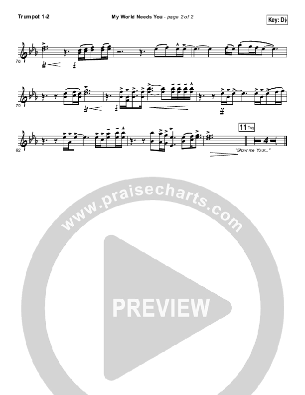 My World Needs You Trumpet 1,2 (Kirk Franklin)