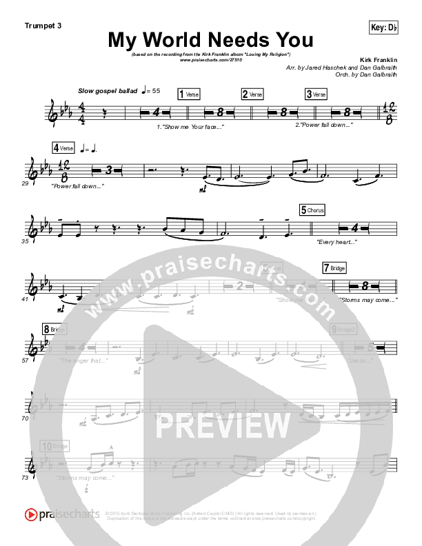 My World Needs You Trumpet 3 (Kirk Franklin)