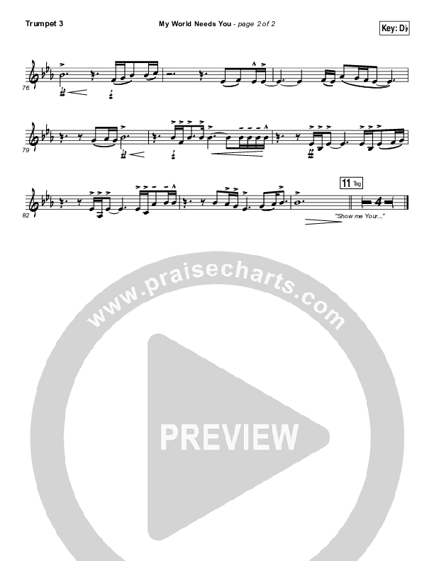 My World Needs You Trumpet 3 (Kirk Franklin)