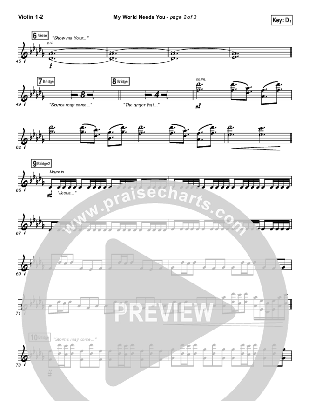 My World Needs You Violin 1/2 (Kirk Franklin)