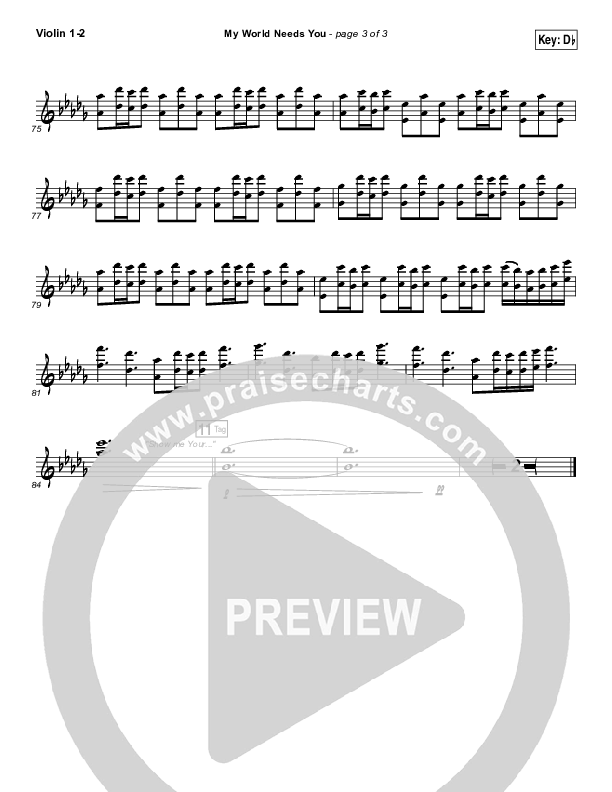 My World Needs You Violin 1/2 (Kirk Franklin)