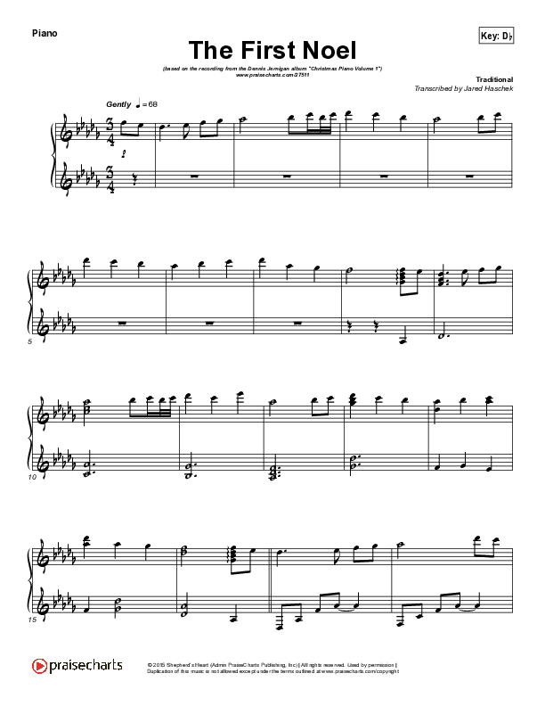 The First Noel (Instrumental) Piano Solo (Dennis Jernigan)