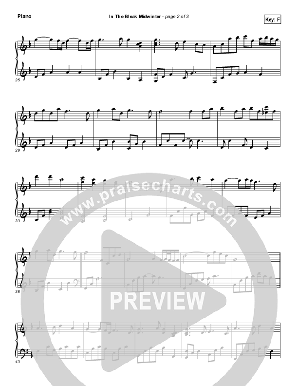 In The Bleak Midwinter (Instrumental) Piano Sheet (Dennis Jernigan)