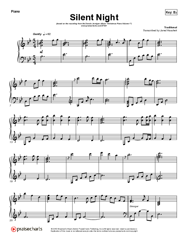 Silent Night (Instrumental) Piano Solo (Dennis Jernigan)