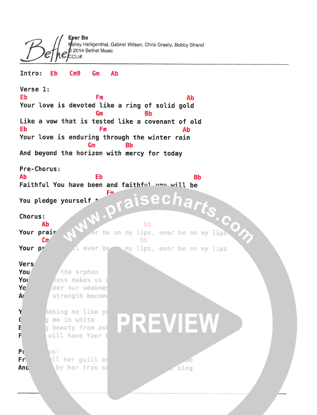 Ever Be Chords (Bethel Kids) - PraiseCharts