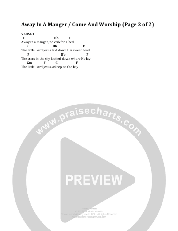 Away In A Manger Chords & Lyrics (Brad & Rebekah)