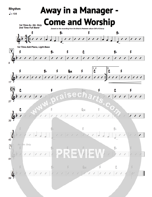 Away In A Manger Rhythm Chart (Brad & Rebekah)