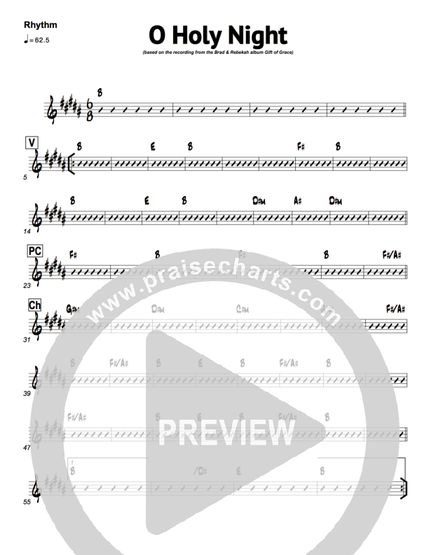 O Holy Night Rhythm Chart (Brad & Rebekah)
