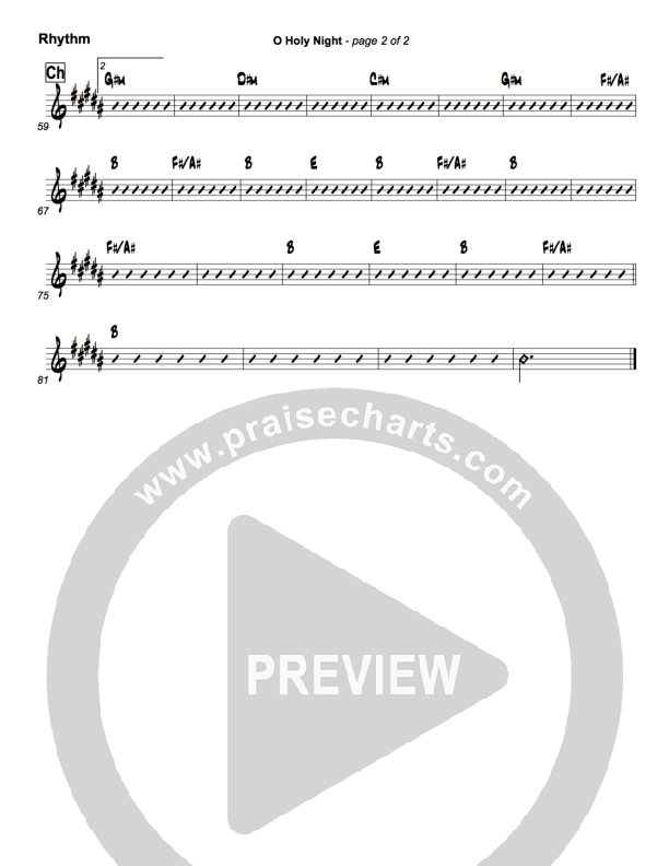 O Holy Night Rhythm Chart (Brad & Rebekah)