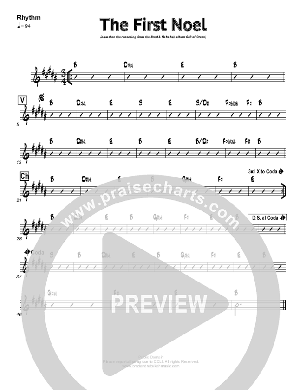 The First Noel Rhythm Chart (Brad & Rebekah)